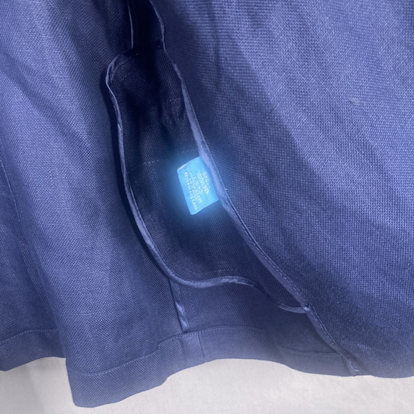 J McLaughlin Blazer Womens 6 Blue Linen Jacket Double Breasted Buttons Career - Picture 8 of 10